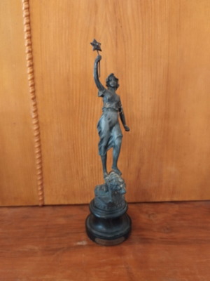 Metal figurine, approximately 35 cm tall