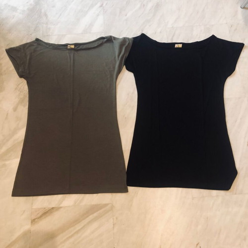Pull & Bear T-shirts, black and khaki, size Medium