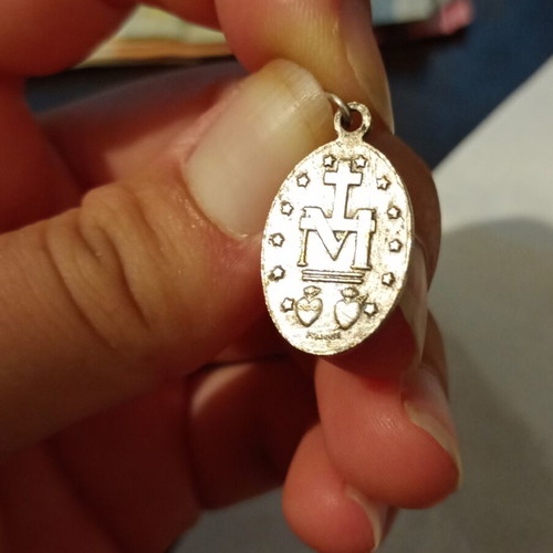 Vintage silver Maria pendant from France 1830 like new