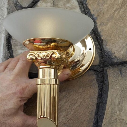 Brass gilded wall lights new, pair