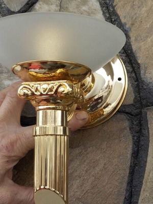 Brass gilded wall lights new, pair