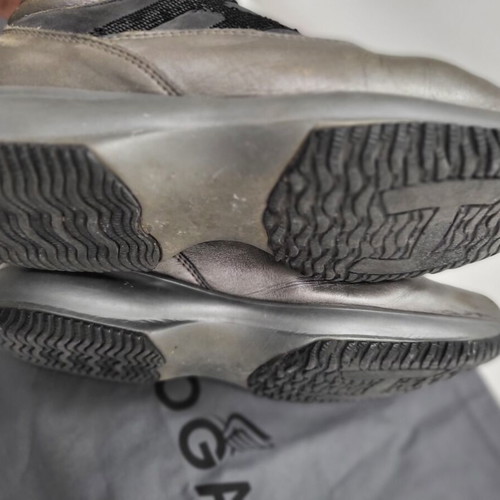 Hogan Interactive sneakers used, leather, grey and silver, sizes 38-39