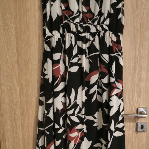 Φόρεμα maxi με floral print σαν καινούργιο, μαύρο και κόκκινο