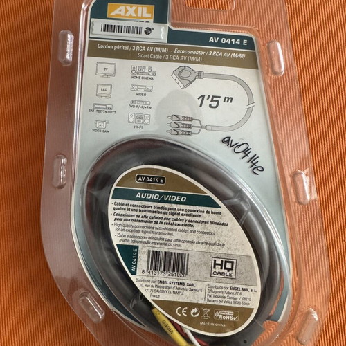 Axil SCART to 3x RCA cable 1.5 meters new