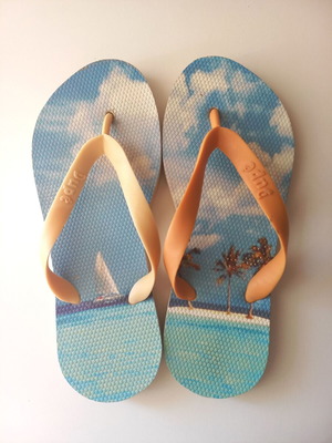 Flip-flops turquoise and light blue, like new, size 37