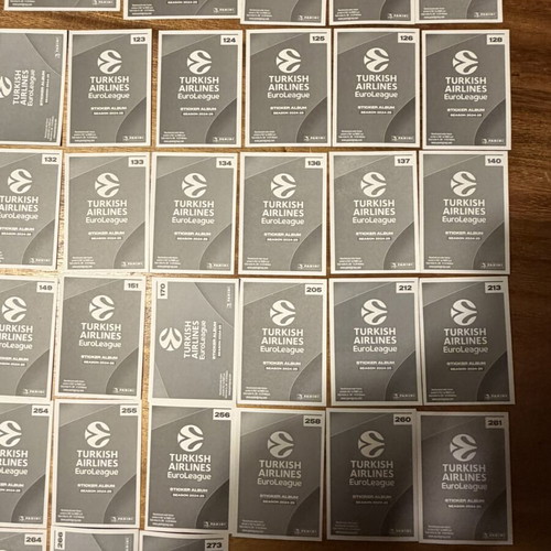 Euroleague 2024-25 Panini basketball stickers, 38 pieces
