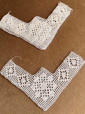 Handmade lace set of 3, like new, 15x15 cm