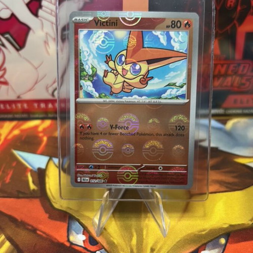Victini 012/086 Poke Ball Reverse Holo Promo Pokemon Black Bolt White Flare like new