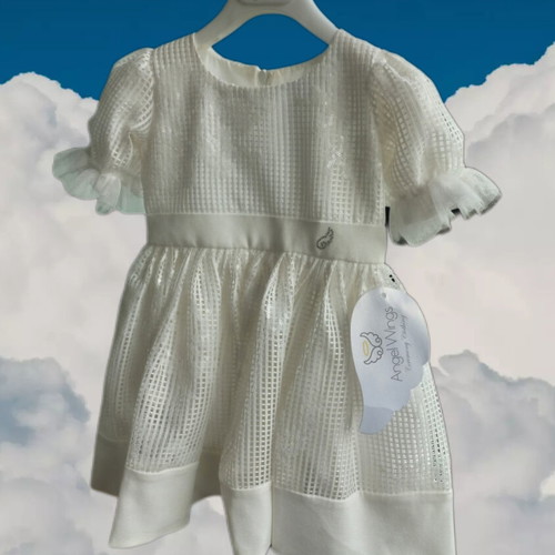 Angel Wings baptism dress 18 months, sequins, tulle with ribbon