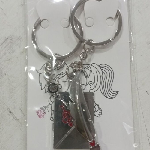 Keychain set pen new, white and gray, set of two