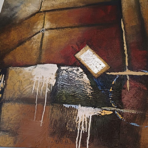Abstract painting on canvas 100x100 cm like new