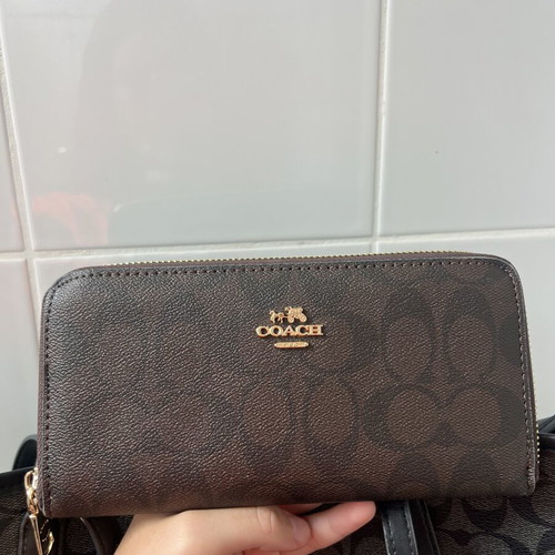 Coach tote bag and wallet set, black and grey monogram