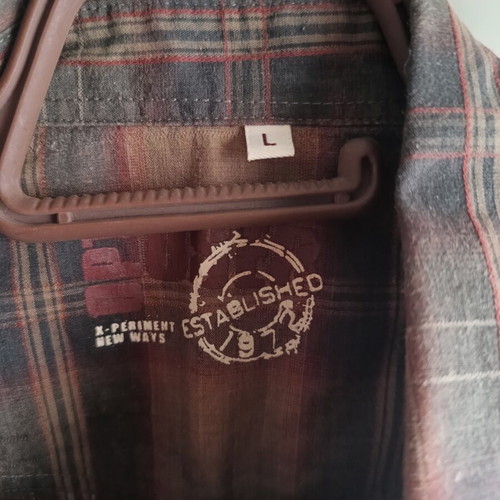 Opt checkered shirt size L used, green and brown