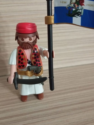Playmobil Greek Revolutionary 1821 with Flag like new