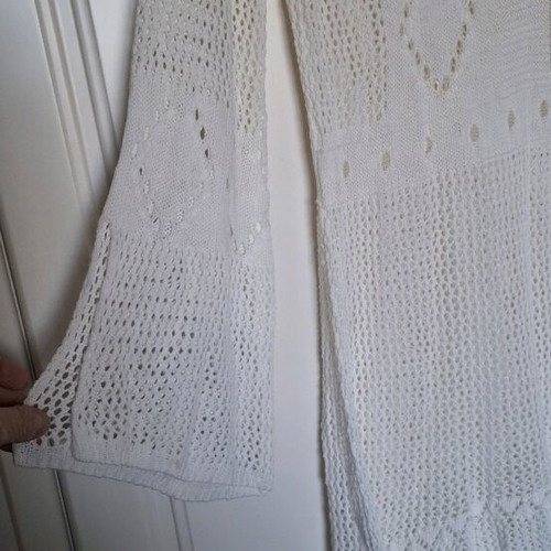Knitted beach kaftan like new, white size M