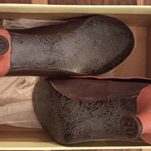 Fly London leather pumps new in brown and orange