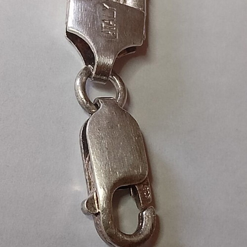 Italian 925 Silver Bracelet like new, 18 cm, embossed snake skin design