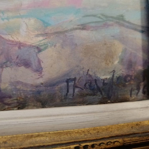 Painting used with Greek countryside theme and artistic frame