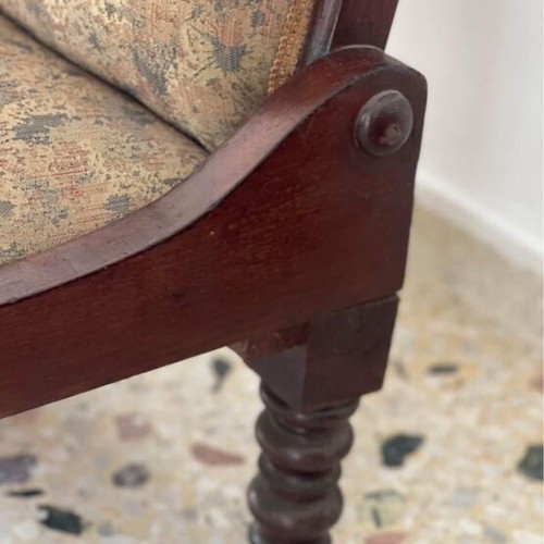 Handmade solid wood antique armchair, very comfortable