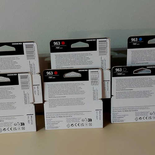 HP 963 Original ink cartridges x6, sealed