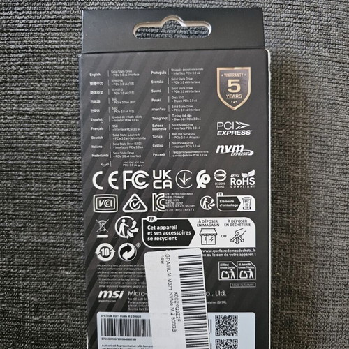 MSI Spatium M371 SSD 500GB M.2 new