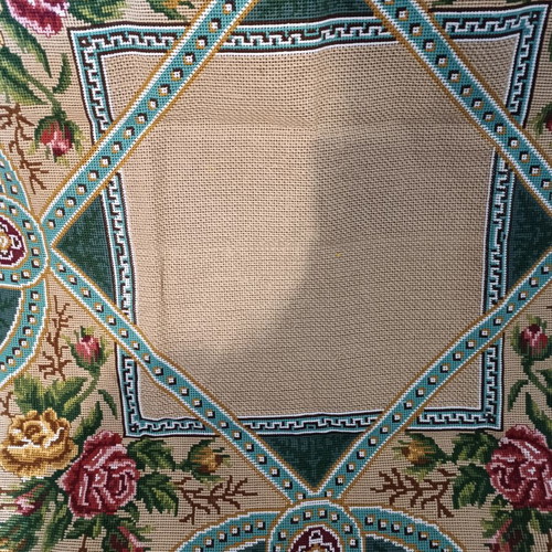 Handmade embroidered square with cross-stitch, new, 1x1 meter