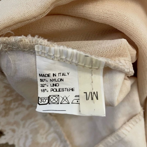 Blouse-Top With Basque Like New, Beige, Size S