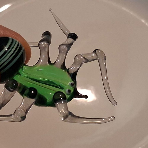 Murano glass spider like new, green