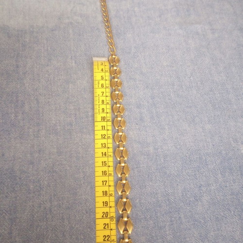Vintage women's metal chain belt, matte gold