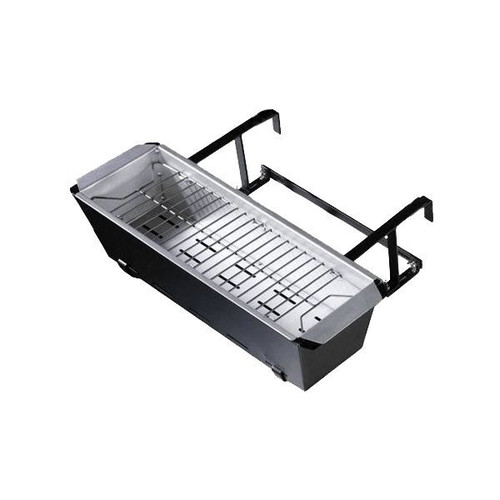 Balcony railing barbecue new, 60x20x20 cm, charcoal grill