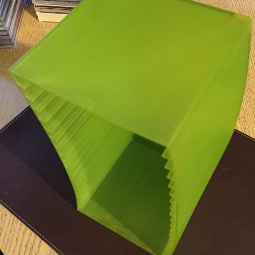 Acrylic tabletop case for CD and DVD used, 20 slots, green