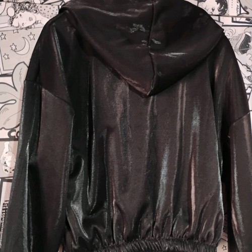 Crop top light fleece black like new, one size