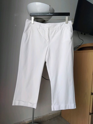 Crop παντελόνι Marks & Spencer άσπρο σαν καινούργιο, μέγεθος XL