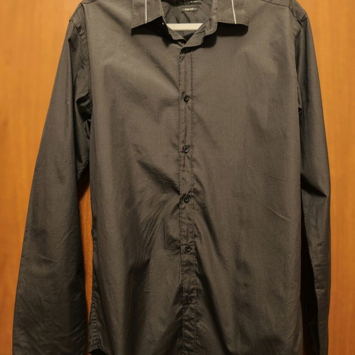 Zara men's shirt medium slim-fit anthracite with silver details like new