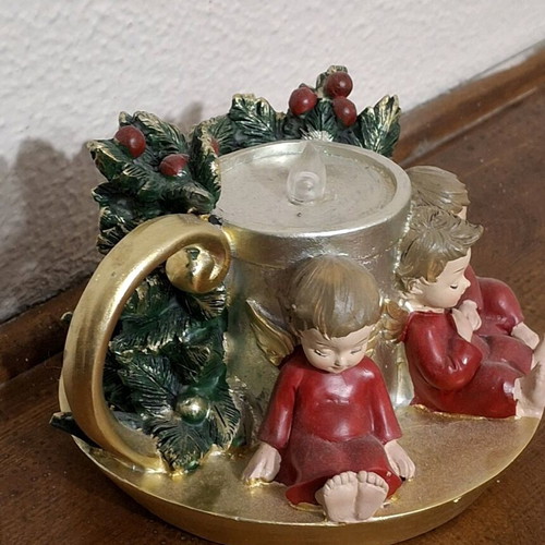 Christmas decorative angels with LED candle like new