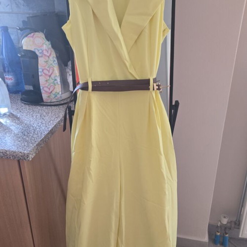 Jumpsuit with collar like new, yellow, size M 38 10