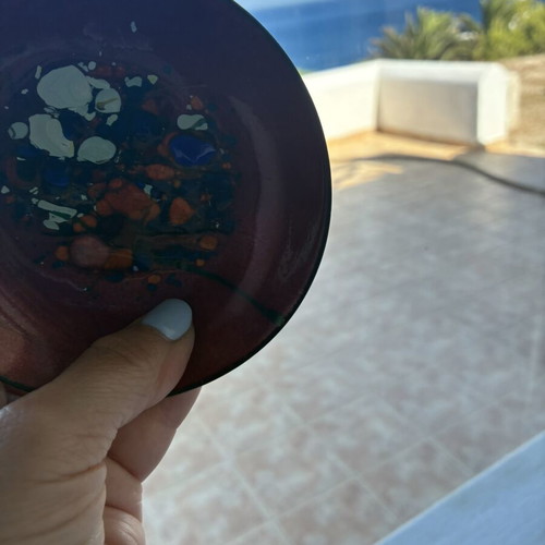 Vintage Artemis enamel bowls set of 2, used, mid-century Greek art