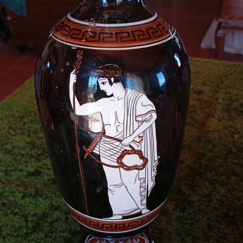 Decorative vase used, porcelain, handmade ceramic