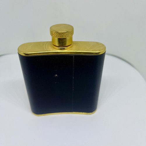Johnnie Walker Black Label vintage hip flask, like new, gold plated