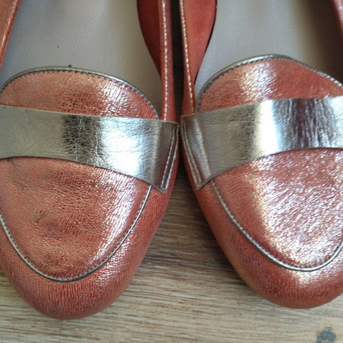Aquamarine women's ballerinas like new, leather, size 40, colorful and silver