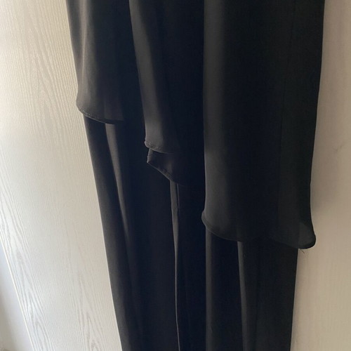 A.L.E. long black dress with straps and extra fabric, size M, viscose