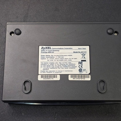 ZyXEL Prestige 660H-63 ADSL2+ 4-Port Gateway router used with power supply