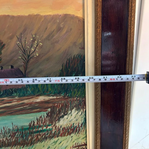 Vintage painting used, handmade oil on canvas