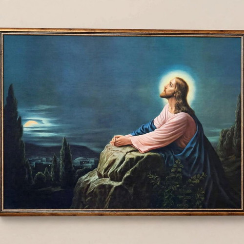 Prayer of Jesus on the Mount of Olives painting like new