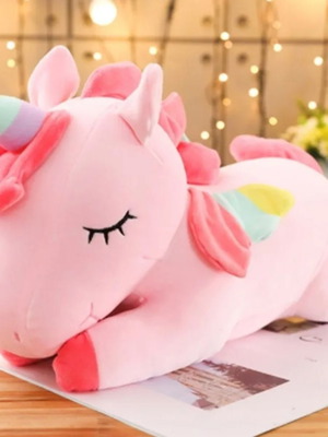 Pink Pegasus plush 25cm new with velvety texture