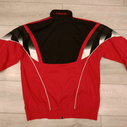 Adidas vintage track jacket used, red and black 90s design