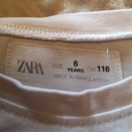 Zara girls' t-shirt size 116 cm used, white