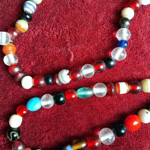Necklace with handmade glass beads like new, multicolored