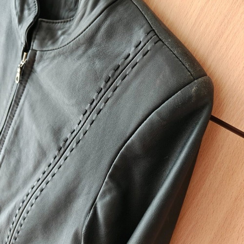 Leather jacket black used, size M