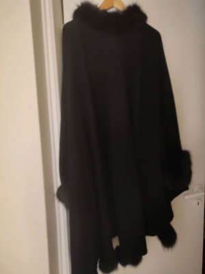 Evening long black cape like new, one size